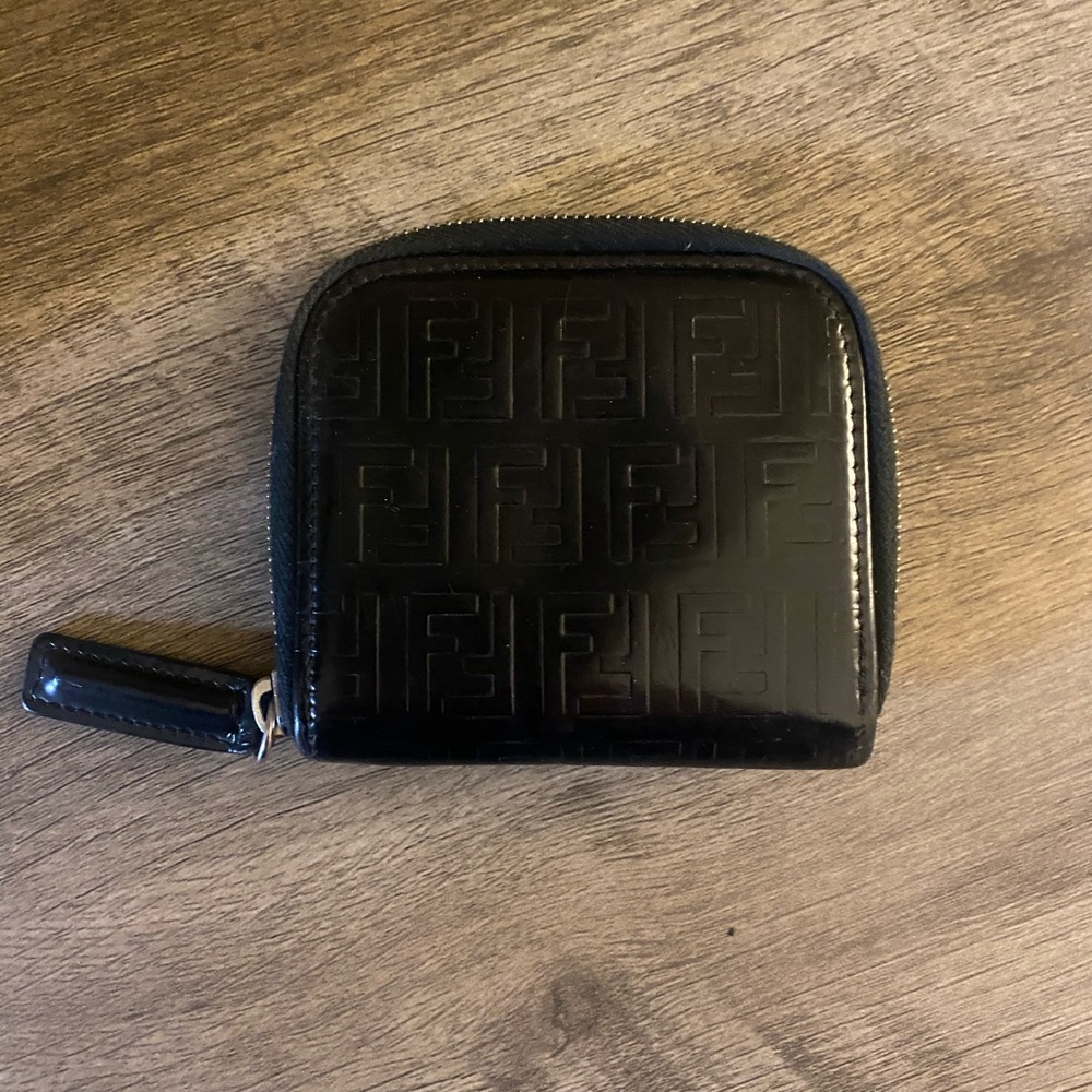 Fendi Vintage Black Leather Coin Purse